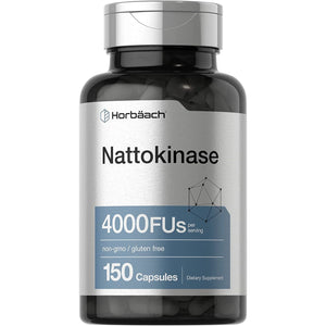 Horbäach Nattokinase Supplement 4000 FU | 150 Capsules | Non-Gmo, Gluten Free
