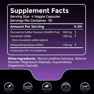 Glucosamine Chondroitin MSM - 4000Mg - Joint Support Supplement 120 Count