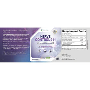 Nerve Control 911 - Natural Plant Based Nerve Health Supplement (60 Capsules)