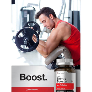 Horbäach Energy Supplement with Caffeine, Ginseng & Vitamin B12 120 Capsules