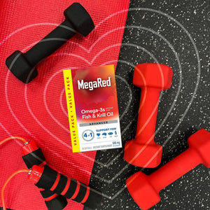 Megared Omega-3 Fish Oil + High Absorption Krill Oil 500Mg Softgels (80 Count)