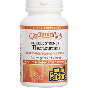 Natural Factors Curcuminrich Double Strength Theracurmin, 60 Mg, Formulated for Superior Absorption, 120 Vegetarian Capsules