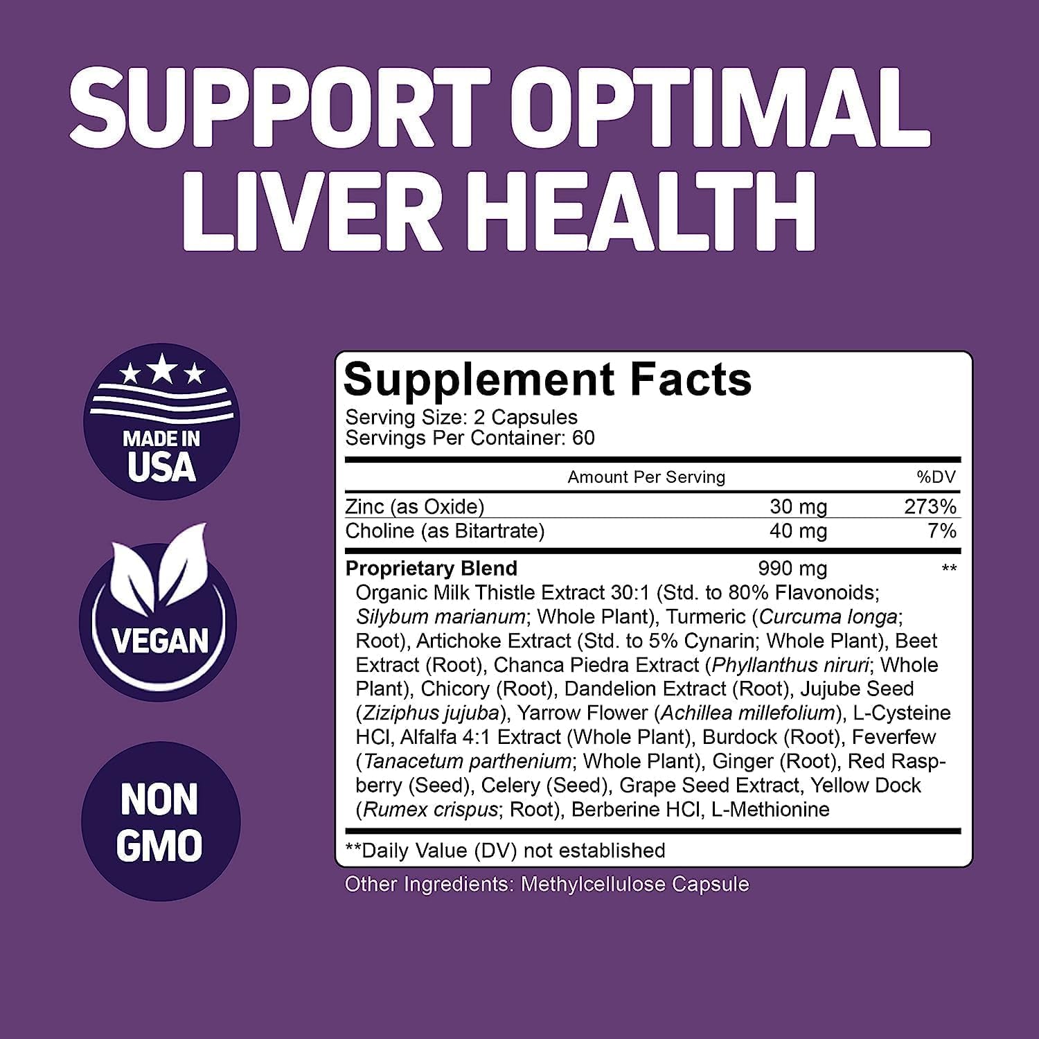 Herbtonics Liver Cleanse Detox & Repair | 20-In-1 Liver Detox Complex | 120 Vegan Capsules