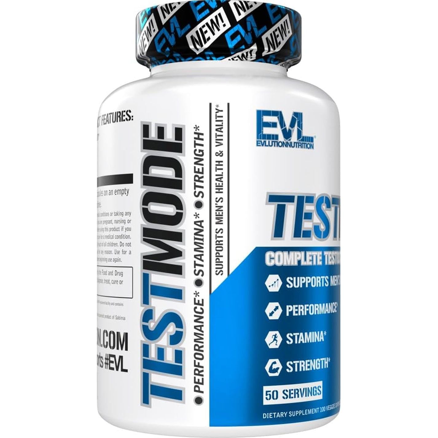 Evlution Nutrition Testmode - Complete Testosterone Support for Men’S Health & Vitality 50 Servings