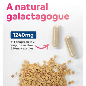 USDA Organic Fenugreek Capsules for Increased Breast Milk Supply - 60 Capsules