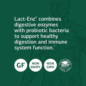 Standard Process Lact-Enz - Whole Food Immune Support, Digestion and Digestive Health 90 Capsules