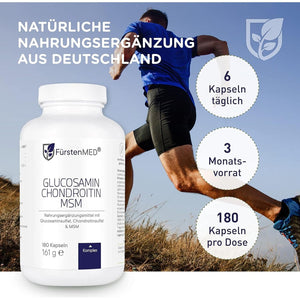 Fürstenmed® Glucosamine Chondroitin MSM Supplement for Bones & Normal Cartilage Health 180 Capsules