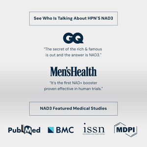 HPN Supplements NAD3 NAD+ Booster Clinically Proven & Independently Tested - Metabolic Repair | 312 Mg/ Serving - 120 Capsules