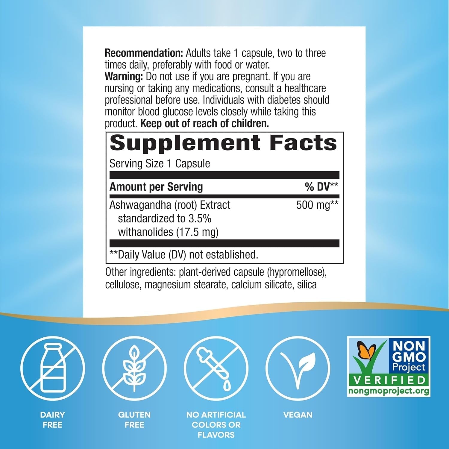 Nature'S Way Ashwagandha, Reduces Stress*, Premium Extract, 60 Capsules