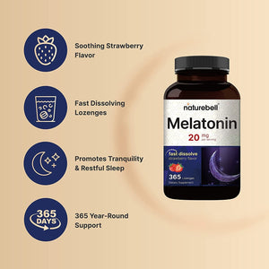 Naturebell Melatonin 20Mg | 365 Fast Dissolve Tablets - 1 Year Supply