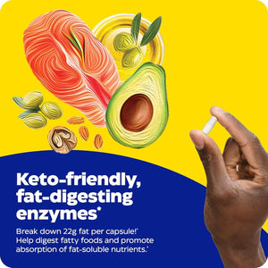 Enzymedica Lypo Gold, Digestive Enzymes for Fat Digestion, Offers Fast Acting Gas & Bloating Relief, 60 Count