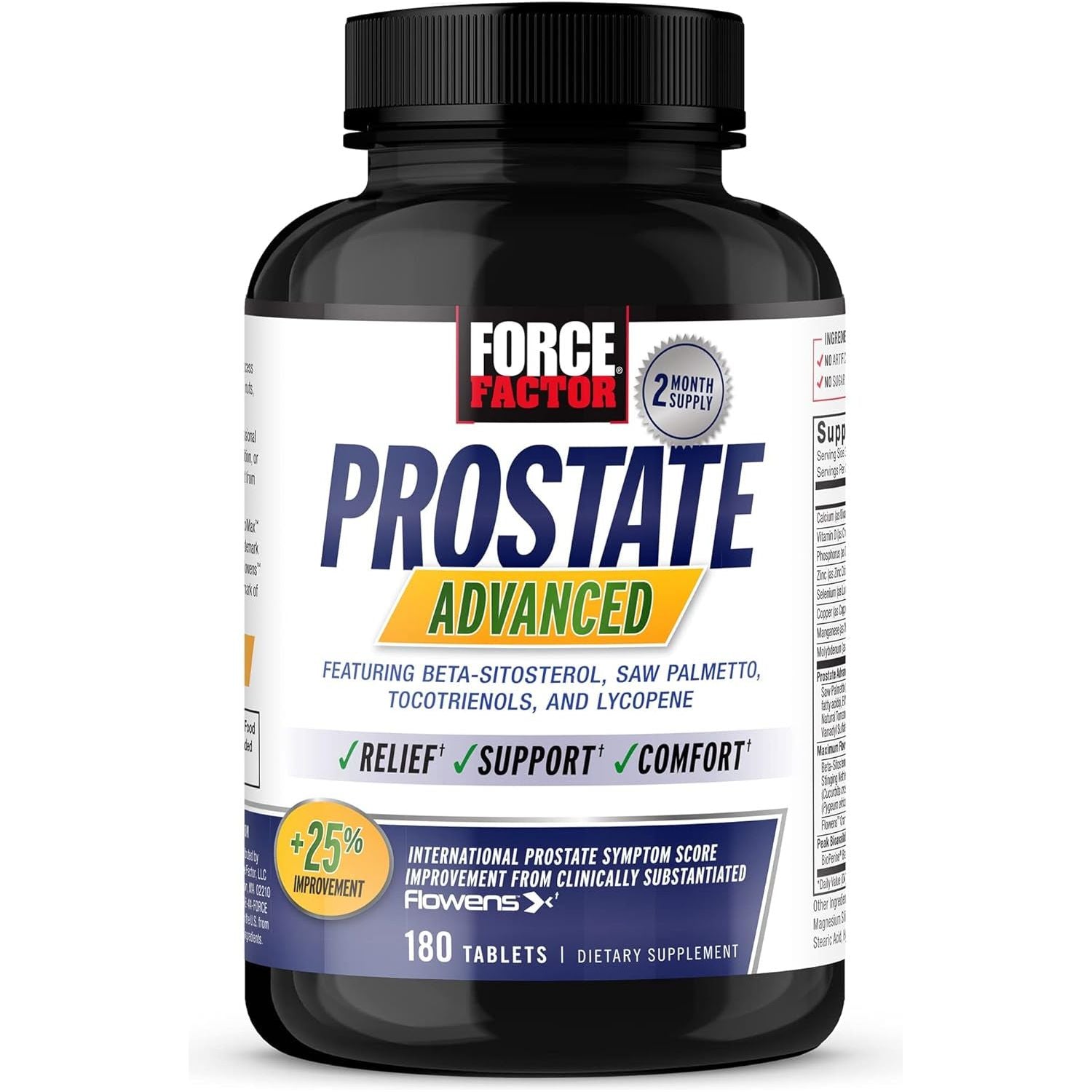 FORCE FACTOR Prostate Advanced, Health Supplement for Reducing Nighttime Bathroom Trips, 180 Tablets