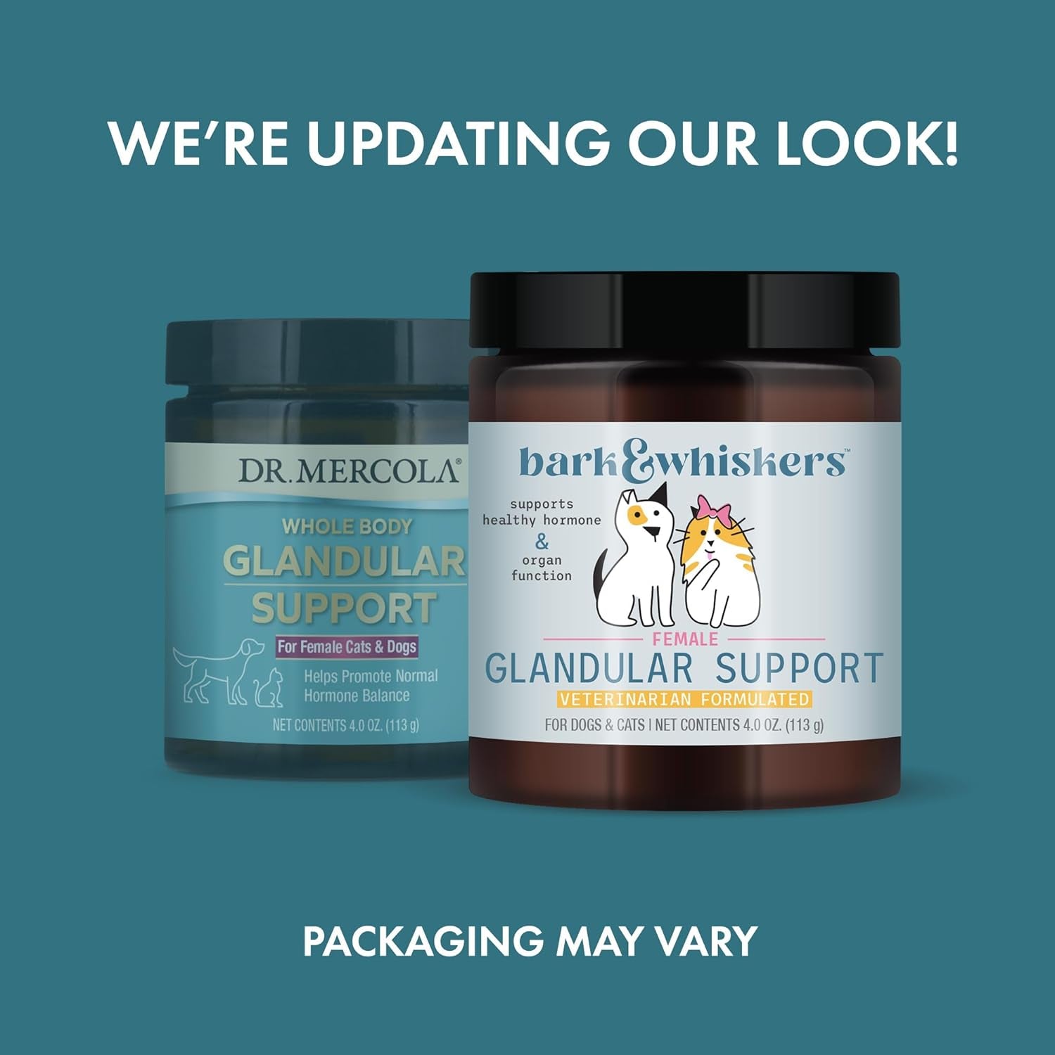 Bark & Whiskers Female Glandular Support, Supports Healthy Hormone and Organ Function Dr. Mercola (113 G), 75 Scoops