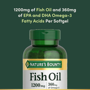 Nature'S Bounty Fish Oil, Supports Heart Health, 1200 Mg, 360 Mg Omega-3, 200 Count