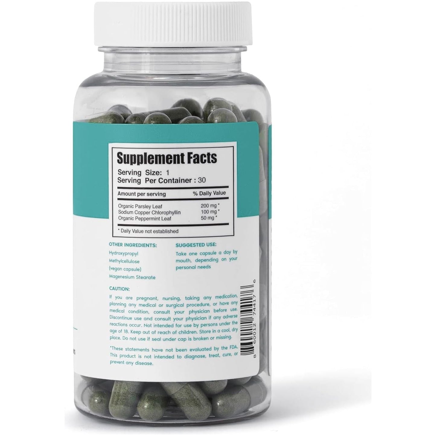 Body Magic Chlorophyll Capsules - for Detox, Digestion, Gut Health, Skin Support, and Oily Skin 30 Vegan Capsules