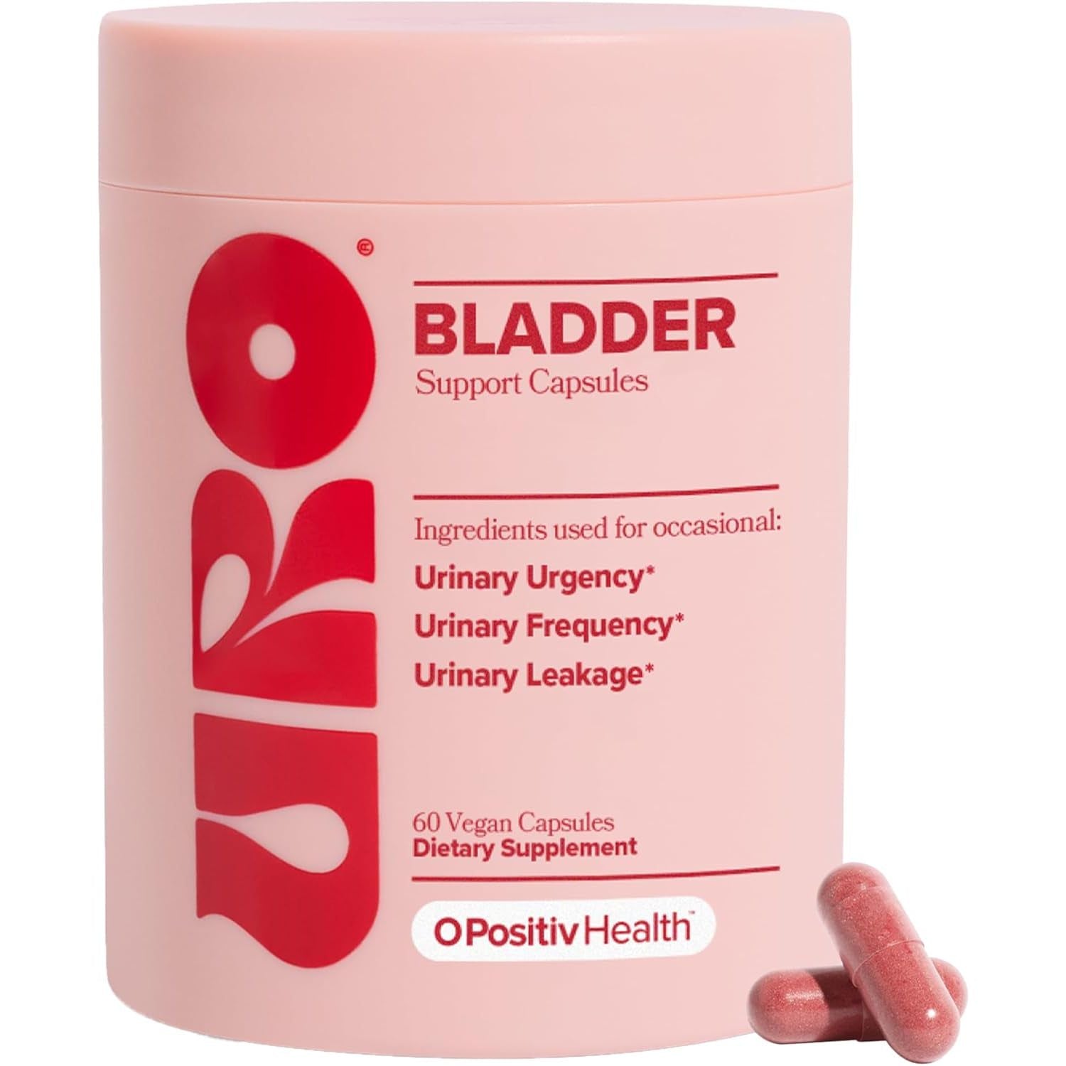 O Positiv URO Bladder Control Supplement with Pumpkin Seed Extract, Soy Germ Extract, Saw Palmetto, 30 Servings