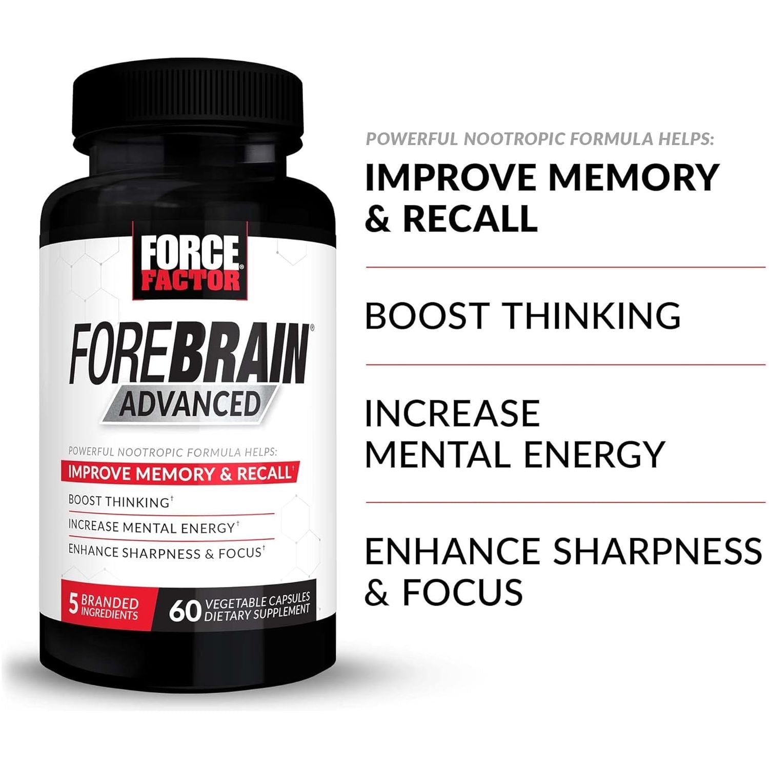 FORCE FACTOR Forebrain Advanced Brain Booster 60 Capsules