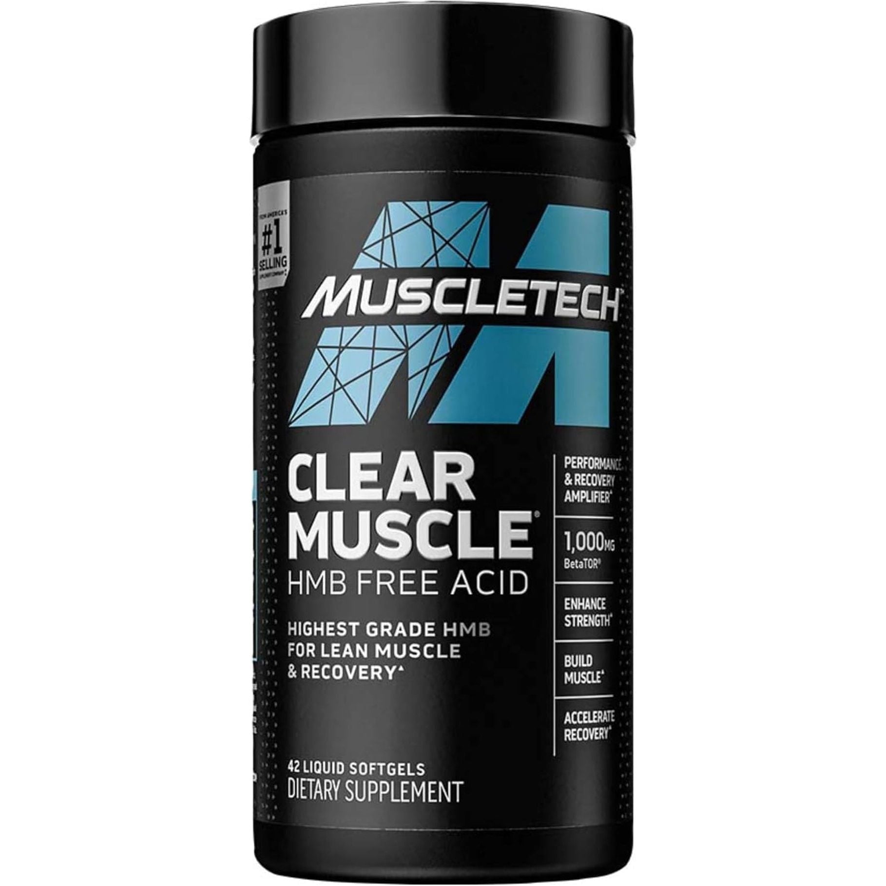 Muscletech HMB Supplements 1000Mg, Clear Muscle (42 Liquid Softgels) - Highest Grade HMB