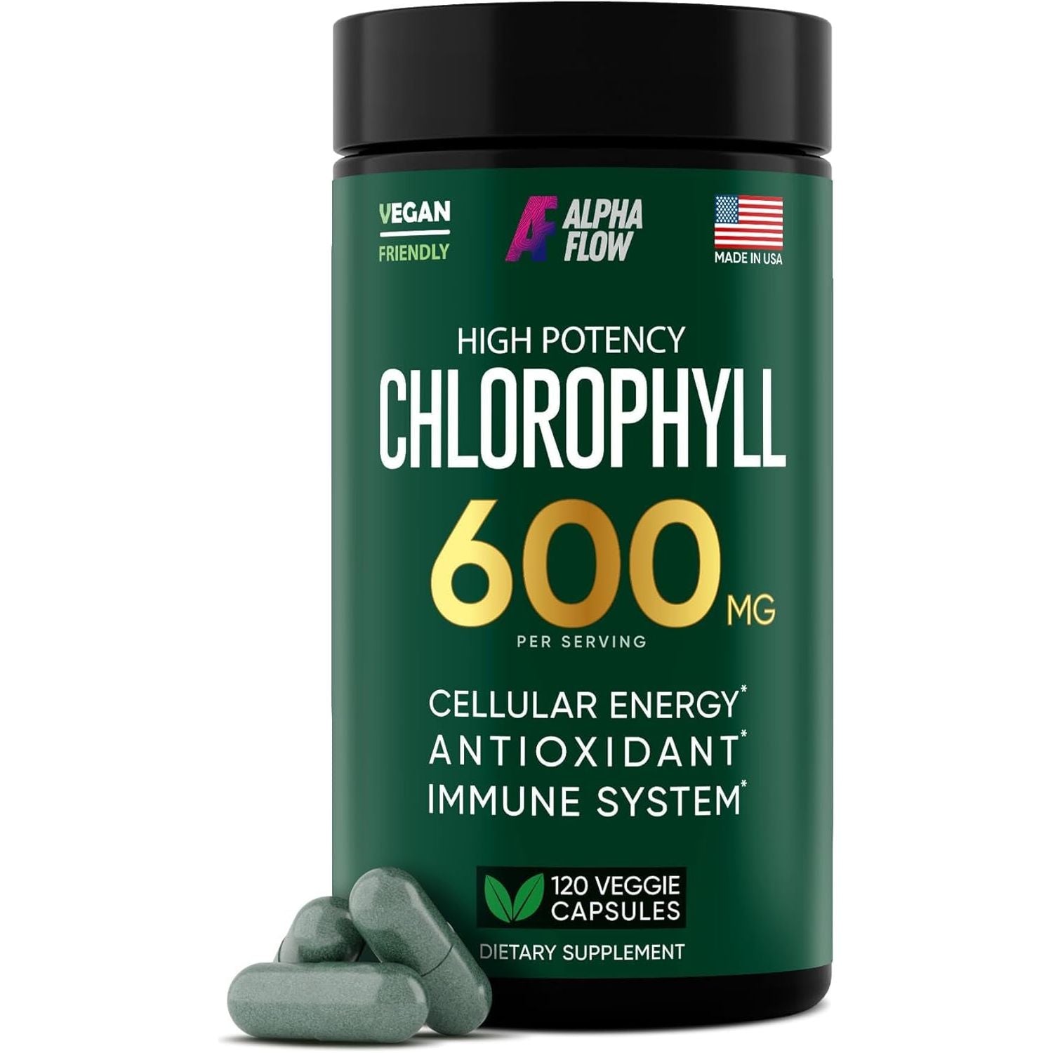 Chlorophyll Capsules 600 Mg - Natural Chlorophyll Pills for Women & Men