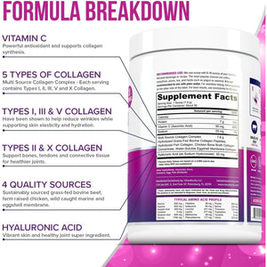 Multi Collagen Peptides Powder for Beautiful Hair Skin and Nails 30 Servings