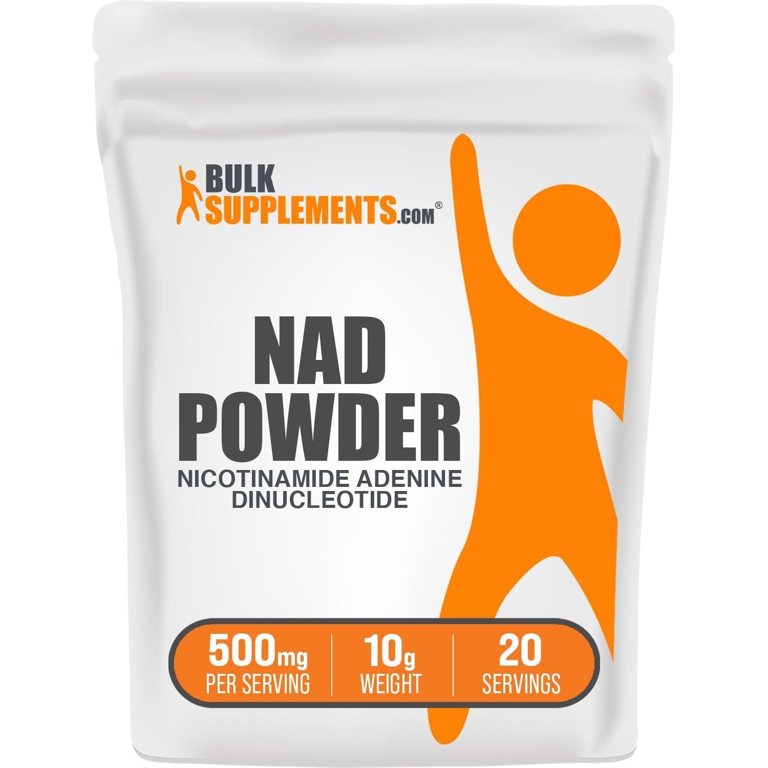 Bulksupplements.Com NAD Powder 500Mg - for Energy Support, Pure & Gluten Free, 10G (0.35 Oz)