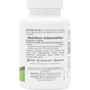 Natures plus PRO Longvida Curcumin 500 Mg - Promotes Healthy Free Radical Protection - 60 Servings