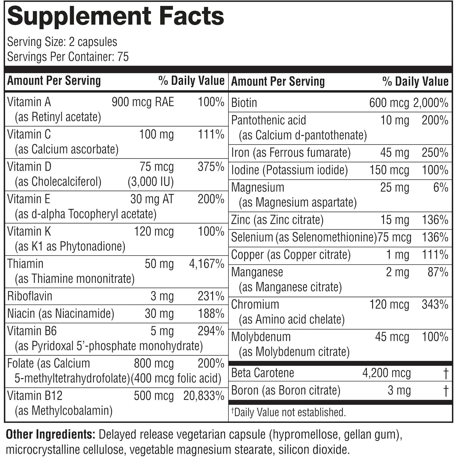 Youtheory High Potency Multi GLP-1 Support - for Immune Support & Bone Health - 150 Vegetarian Capsules