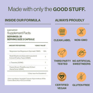 Hilma Sleep Aid for Adults with Magnesium & L-Theanine 50 Vegan Capsules