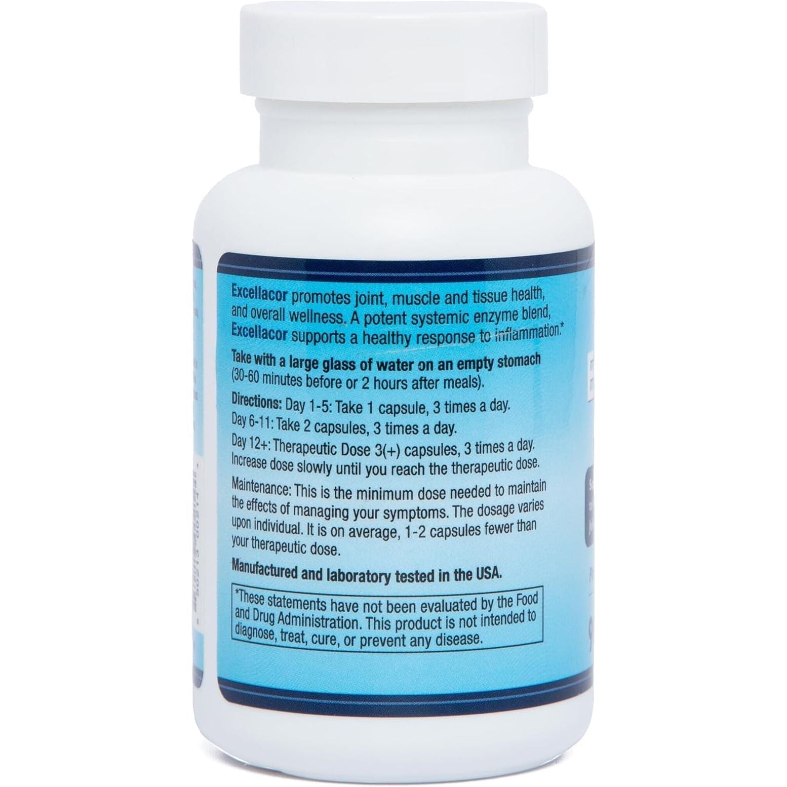 Excellacor | Proteolytic Systemic Enzymes Formula | with Acid-Resistant Serrapeptase 90 Vegetarian Capsules