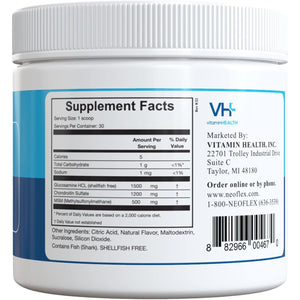 Neoflex Bone & Joint Health Powder Supplement, MSM, Glucosamine, & Chondroitin Triple Strength Formula, 30 Scoops, Canister