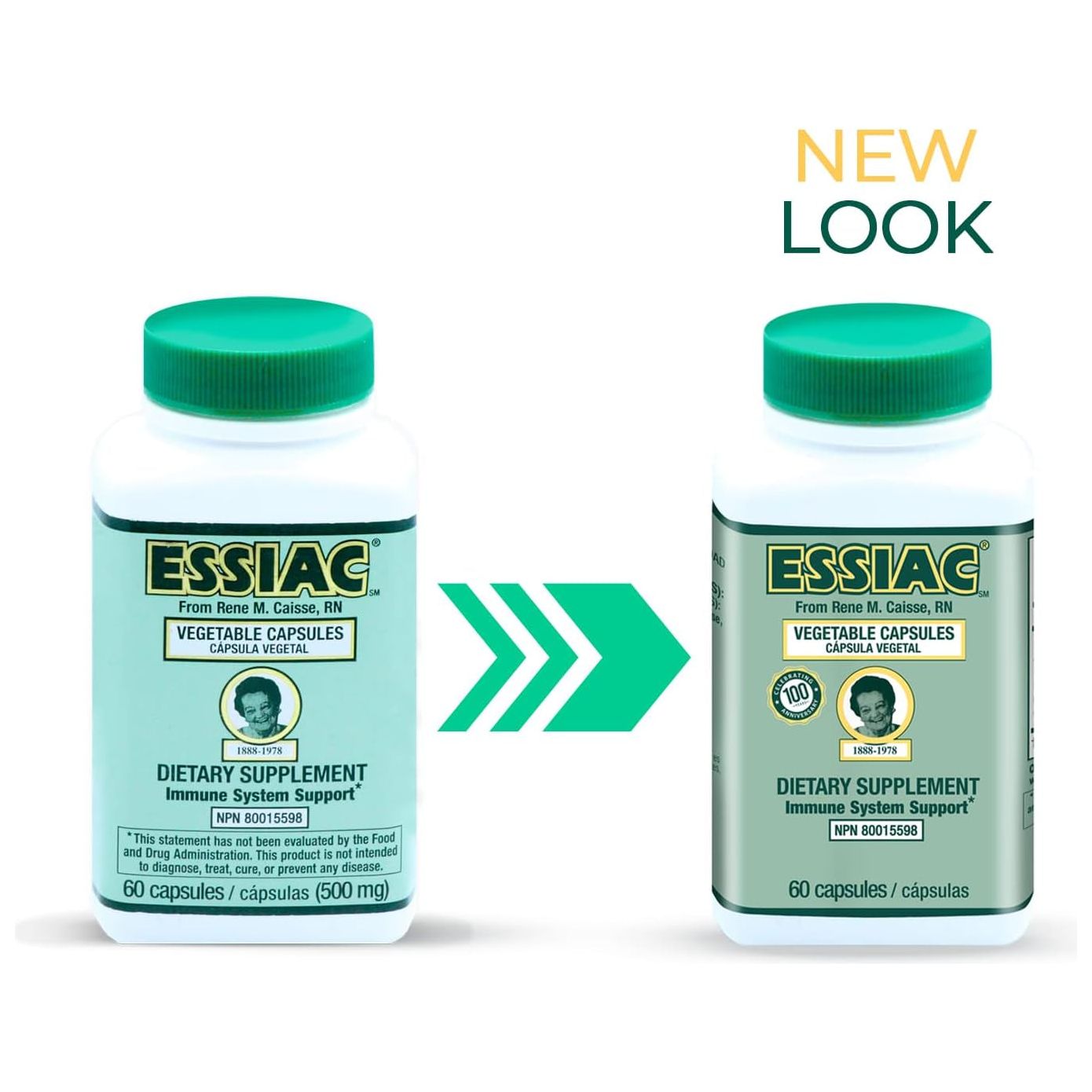 ESSIAC Tea All-Natural Herbal Extract Capsules - Powerful Antioxidant Blend to Help Promote Overall Health & Well-Being 60 Capsules