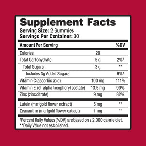 Ocuvite Vitamin & Mineral Supplement for Eye Health Adult Gummies, Contains Lutein & Zeaxanthin, Mixed Fruit, 60 Count