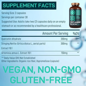 Histamine Block Flavonoids Supplements - Seasonal Allergy Balance - Histamine Blocker - 60 Caps