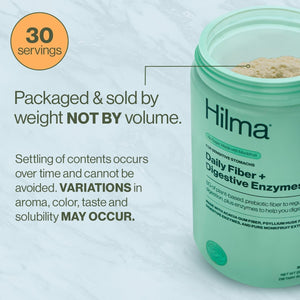 Hilma Daily Fiber and Digestive Enzymes, Fiber Supplement Powder with Prebiotics and Enzymes 30 Servings