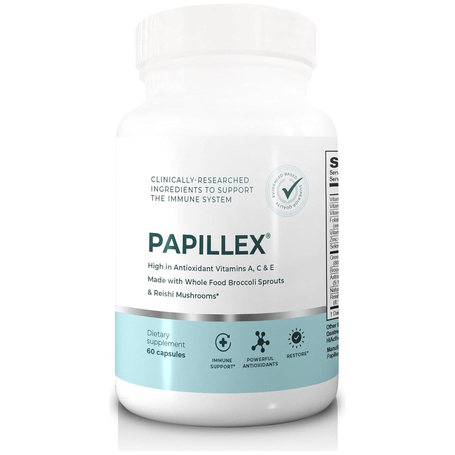 Dietary Supplement Tablets by Papillex - All Natural Immune Support 60 Capsules