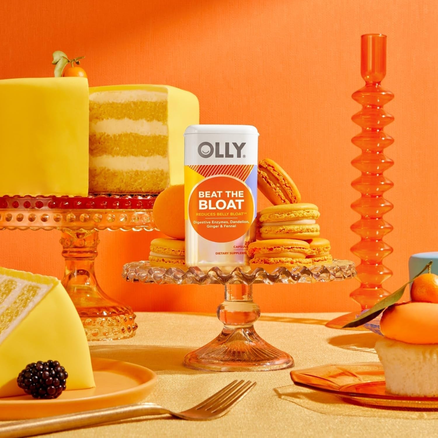 OLLY Beat the Bloat Capsules, Digestive Support Enzymes, Supplement for Women - 25 Count