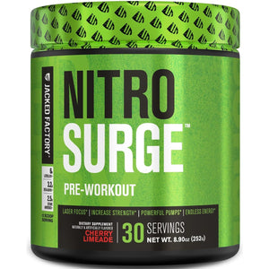 Jacked Factory NITROSURGE Pre Workout Supplement - 30 Servings, Cherry Limeade