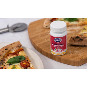 Milkaid Junior Lactase Enzyme Chewable Tablets for Lactose Intolerance | Prevents Gas, Bloating, Diarrhea in Children| Strawberry Flavor | 60 Ct