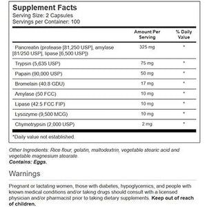 Vitacost Synergy Mega Digestive Enzymes with Pancreatin 10X -- 200 Capsules