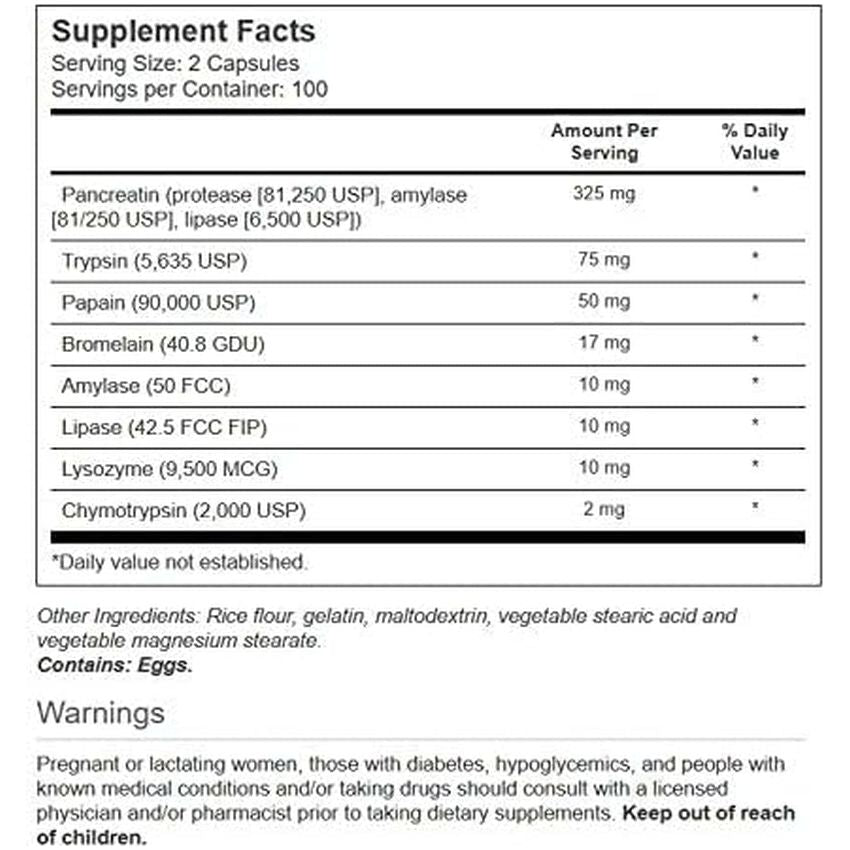 Vitacost Synergy Mega Digestive Enzymes with Pancreatin 10X -- 200 Capsules