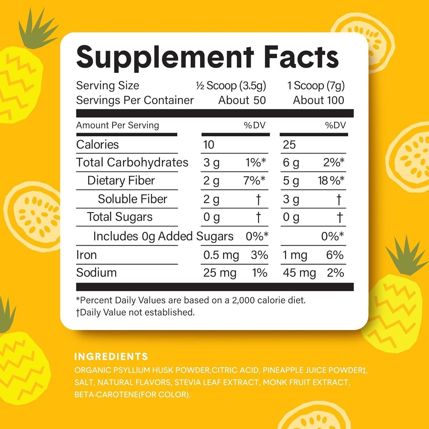 Bellway Super Fiber Powder + Fruit, Sugar Free Organic Psyllium Husk Powder Fiber Supplement (50 Servings)