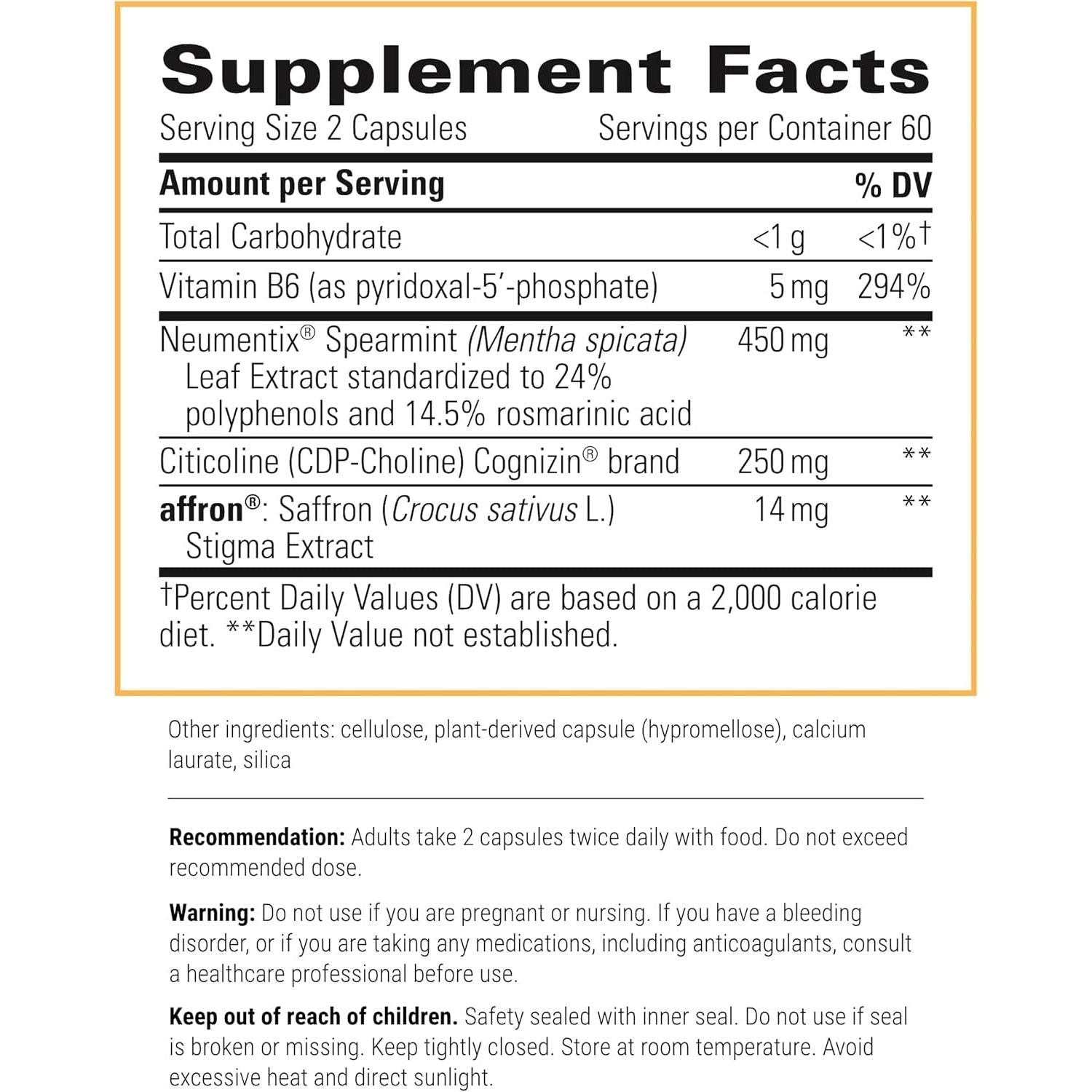 Integrative Therapeutics Neurologix - Brain Support Supplement for Memory & Focus* 120 Capsules