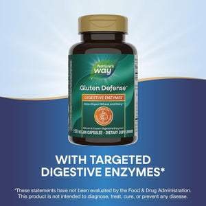 Nature'S Way Gluten Defense Digestive Enzymes*, Helps Digest Wheat and Dairy*, 120 Vegan Capsules