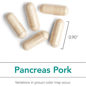Nutricology Pancreas Pork 425Mg Supplement - Digestive Enzymes for Pancreas, Amylase, Protease, Lipase, Hypoallergenic - 60 Count