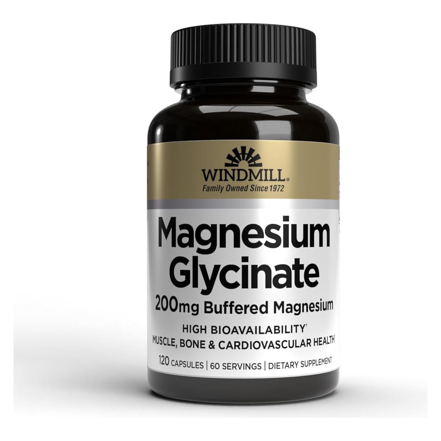 Windmill Natural Vitamins Magnesium Glycinate 200 Mg,120 Capsules
