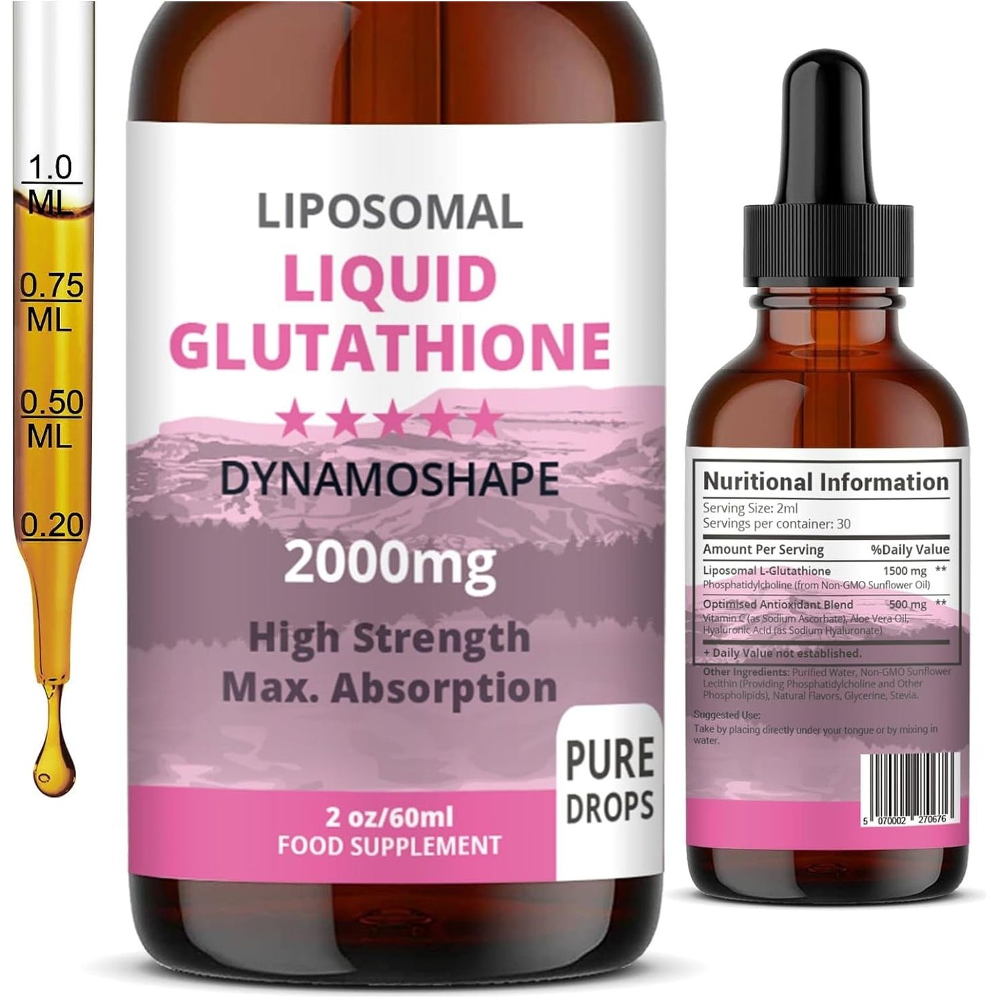 Liposomal Glutathione 2000Mg with Vitamin C - Antioxidant Supplement for Detox