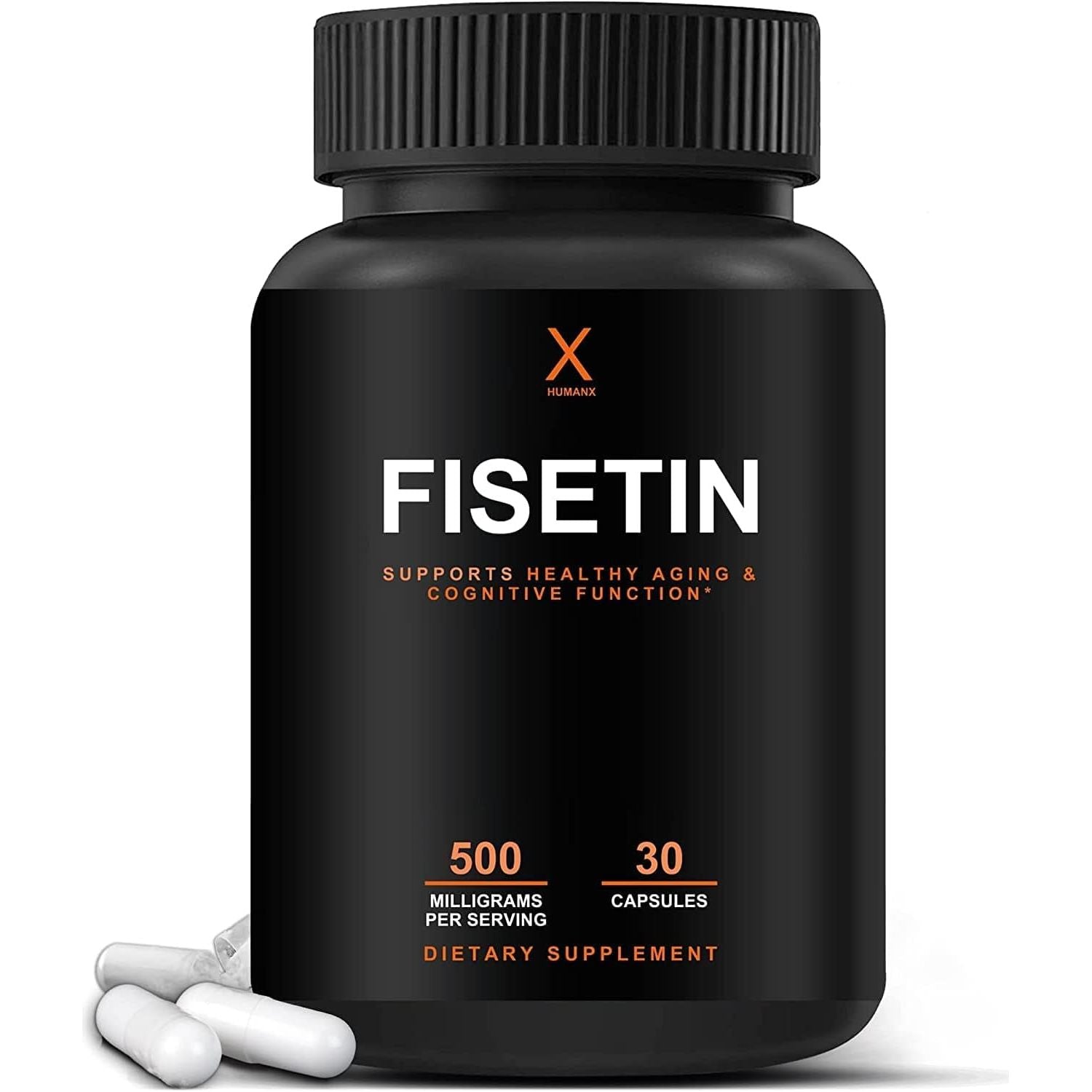 HUMANX Fisetin 500Mg - Powerful Serving Size (Similar to Apigenin, Luteolin, Quercetin) Senolytic Activator - USA Made
