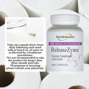 Transformation Enzymes Releasezyme Blend Supplement with Natural Herbs,Advanced Digestive Support Formula 100 Cap