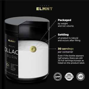 ELMNT Super Collagen Powder for Women Weight Loss + Beauty W. Probiotics, Hyaluronic Acid, ACV, KSM-66, Biotin (Unflavored)