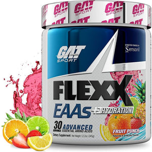 GAT SPORT Flexx Eaas + Hydration, Advanced Essential Amino Acids, 30 Servings (Fruit Punch)
